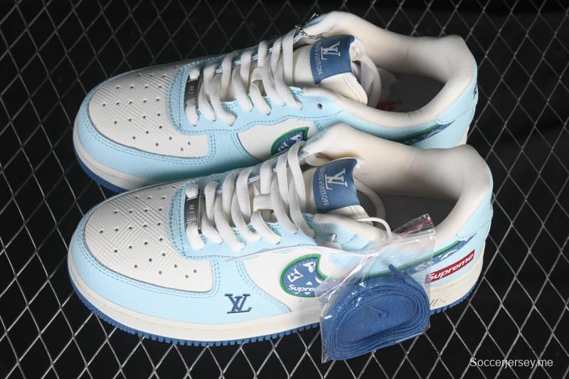 حذاء نايك اير فورس 1 '07 المنخفض من نايك اير فورس 1 '07 LV Collaboration حذاء رياضي كاجوال أزرق أبيض - YF9511-809
