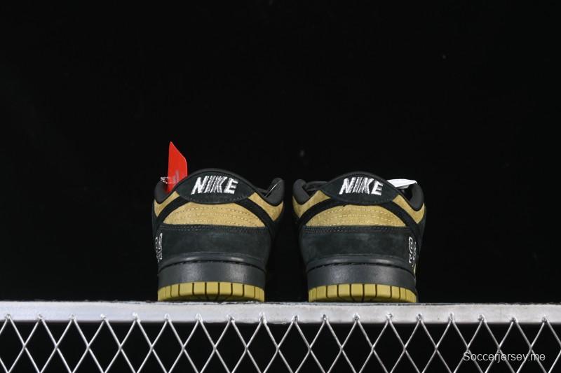 حذاء تزلج نايك سوبريم دانك SB دانك منخفض بني أصفر كاجوال أصفر - HQ8487-300