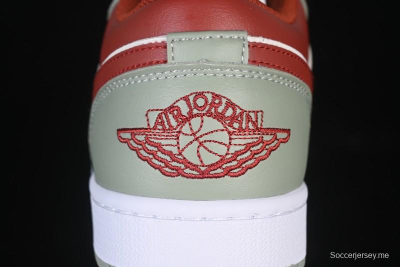 حذاء تزلج نايك اير جوردان 1 اير جوردان 1 لاو AJ1 أبيض أخضر أحمر منخفض السقف كاجوال - 553558-133