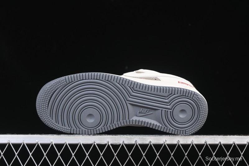 حذاء نايك اير فورس 1 '07 منخفض سوبريم سوبريم سنيكرز كاجوال من قماش البيج - XX3168-210