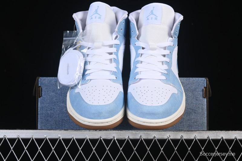 حذاء نايك اير جوردان 1 ريترو ميد ريترو من نايك اير جوردان 1 ريترو أزرق دنيم كاجوال - HQ2005-100