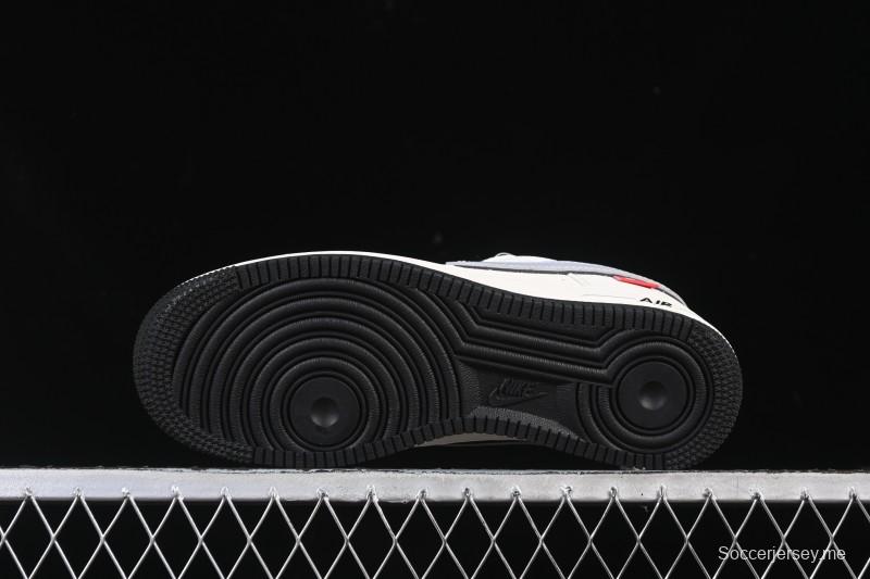 حذاء نايك اير فورس 1'07 المنخفض من نايك اير فورس 1'07 بيج رمادي أسود بحروف سوداء - JS8028-018