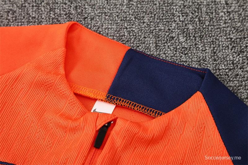 Player Version 25/26 Barcelona Orange T90 Half Zipper Jacket+Long Pants