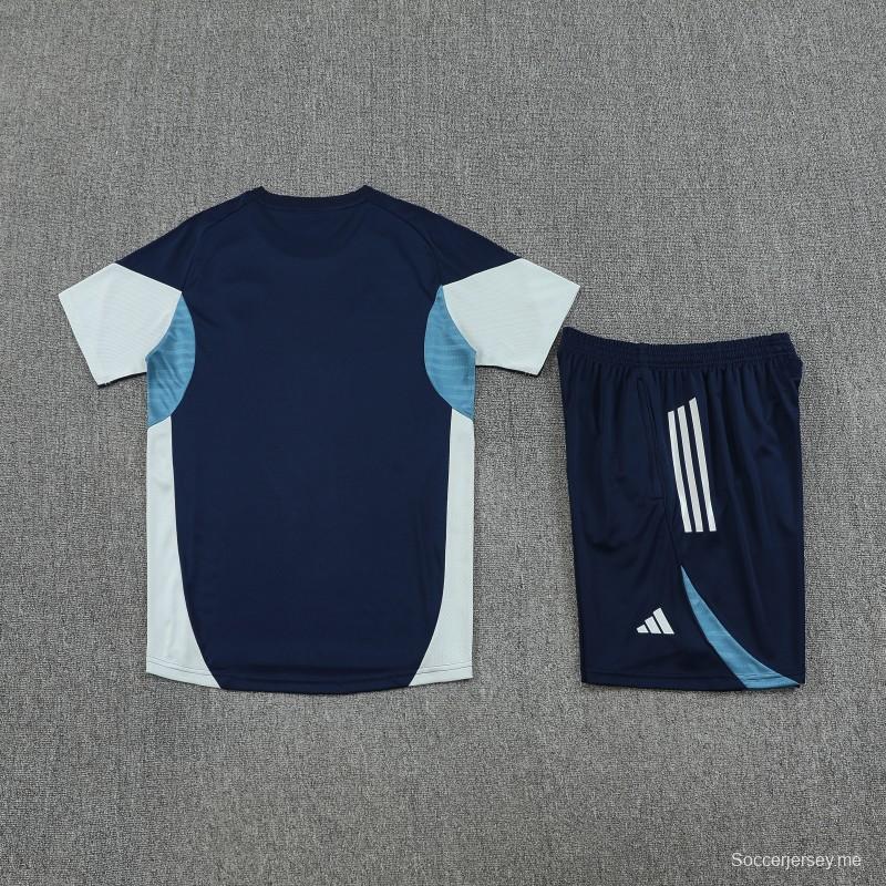 25/26 ريال مدريد قميص بأكمام قصيرة وشورت قصير الأكمام كحلي اللون الأزرق الداكن