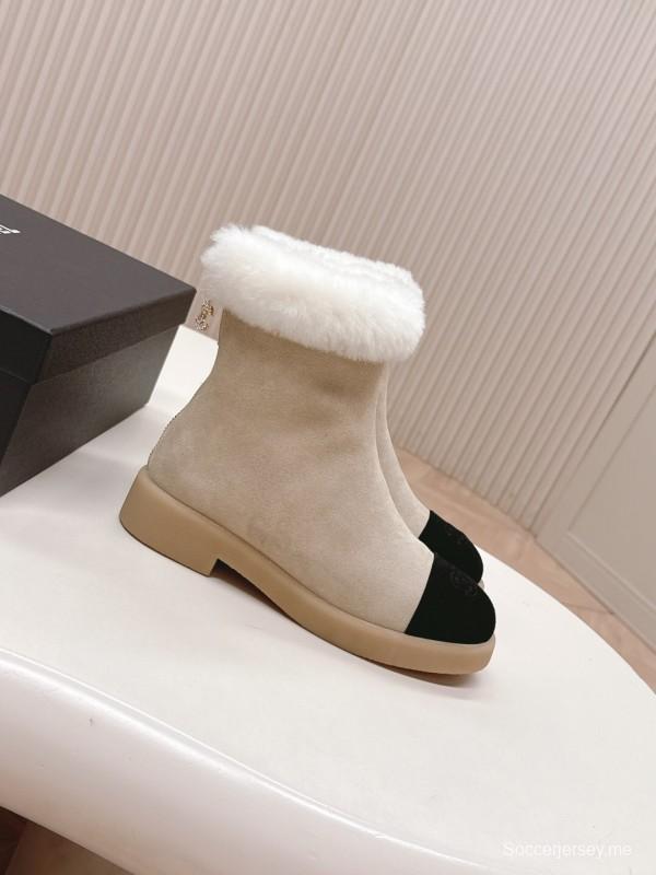 Chanel 2025/SS New Fur Snow Boots with Thick Sole - KFY00350