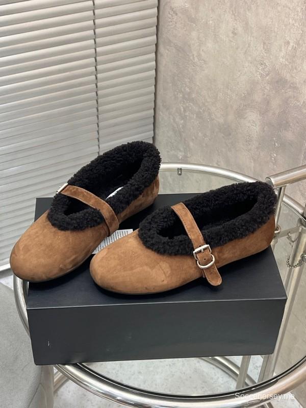 Alaia Fall/Winter 2025 Wool Mary Jane Ballet Flats - KFY00310