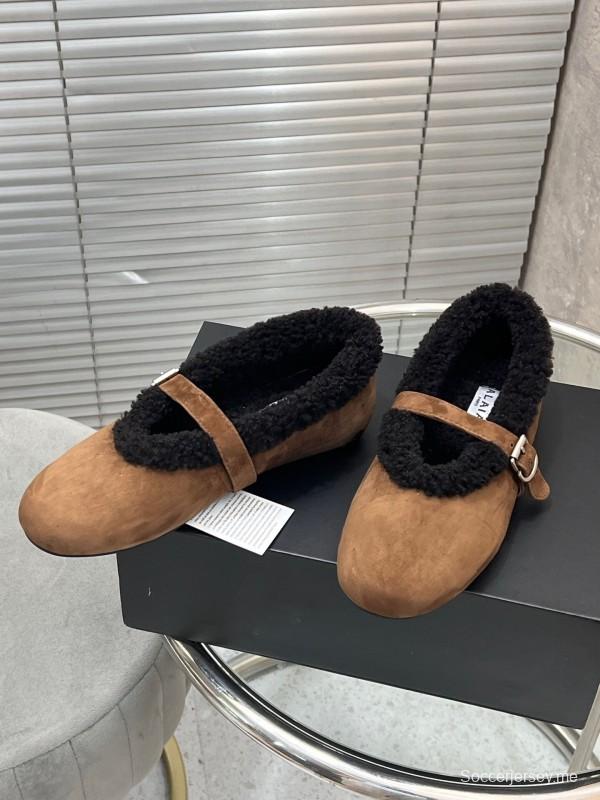 Alaia Fall/Winter 2025 Wool Mary Jane Ballet Flats - KFY00310