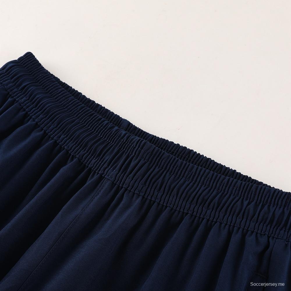 2025 أديداس 2025 جاكيت أزرق ملكي نصف سحاب أزرق + بنطلون طويل S-2XL