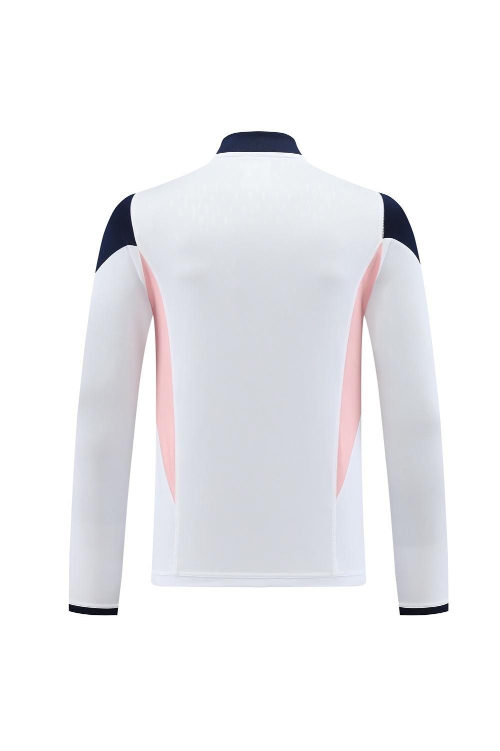 23/24 أجاكس أبيض S-2XL سترة نصف سحاب + بنطلون طويل + بنطلون طويل