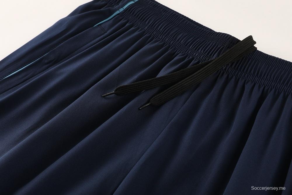 25/26 أرسنال جاكيت أزرق نصف سحاب أزرق + بنطلون طويل S-3XL