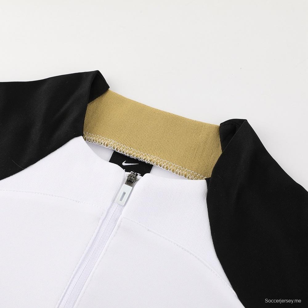 25/26 تشيلسي جاكيت تشيلسي أبيض نصف سحاب + بنطلون طويل + بنطلون طويل