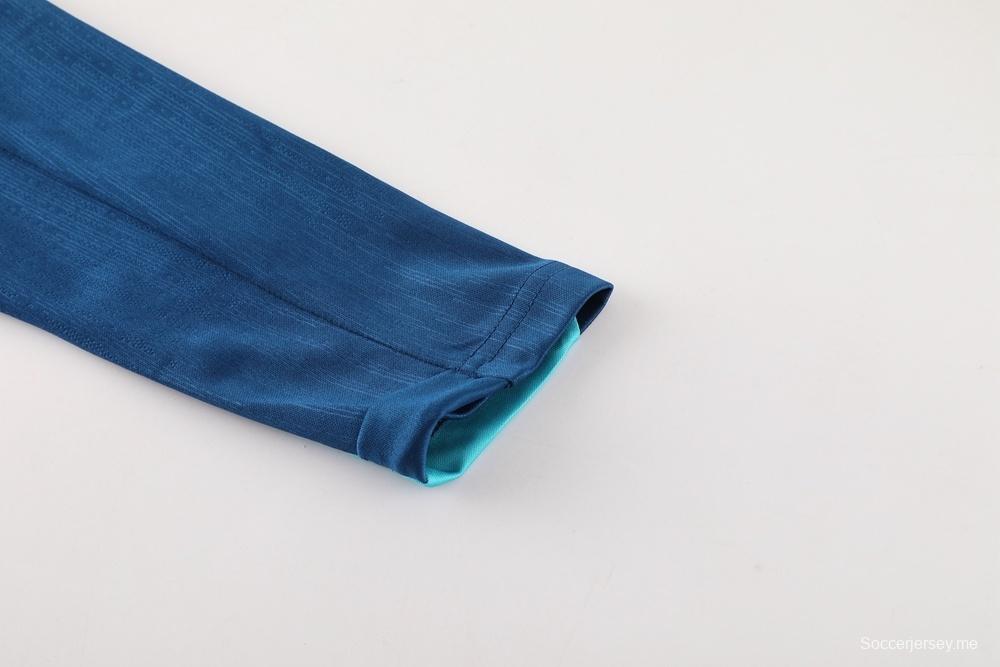 2025 البرتغال 2025 جاكيت أزرق ملكي نصف سحاب + بنطلون طويل