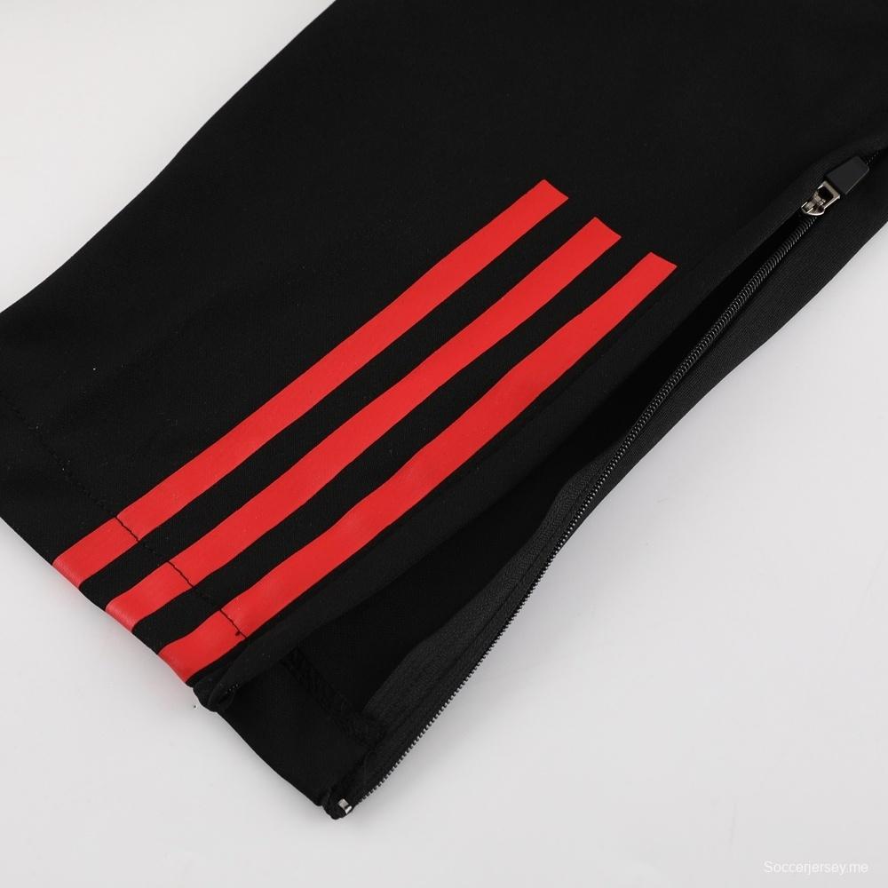 25/26 مانشستر يونايتد جاكيت أسود نصف سحاب + بنطلون طويل + بنطلون طويل