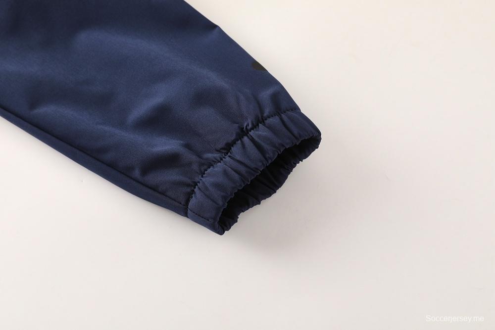 2025 أديداس 2025 جاكيت أزرق ملكي نصف سحاب أزرق + بنطلون طويل S-2XL