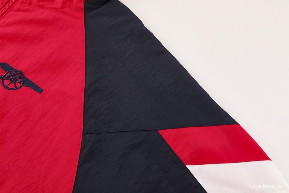 25/26 أرسنال جاكيت أحمر نصف سحاب أحمر + بنطلون طويل S-3XL