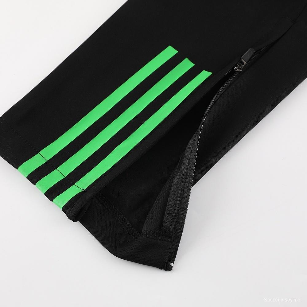 23/24 بايرن ميونخ أسود S-2XL أسود جاكيت نصف سحاب + بنطلون طويل + بنطلون طويل