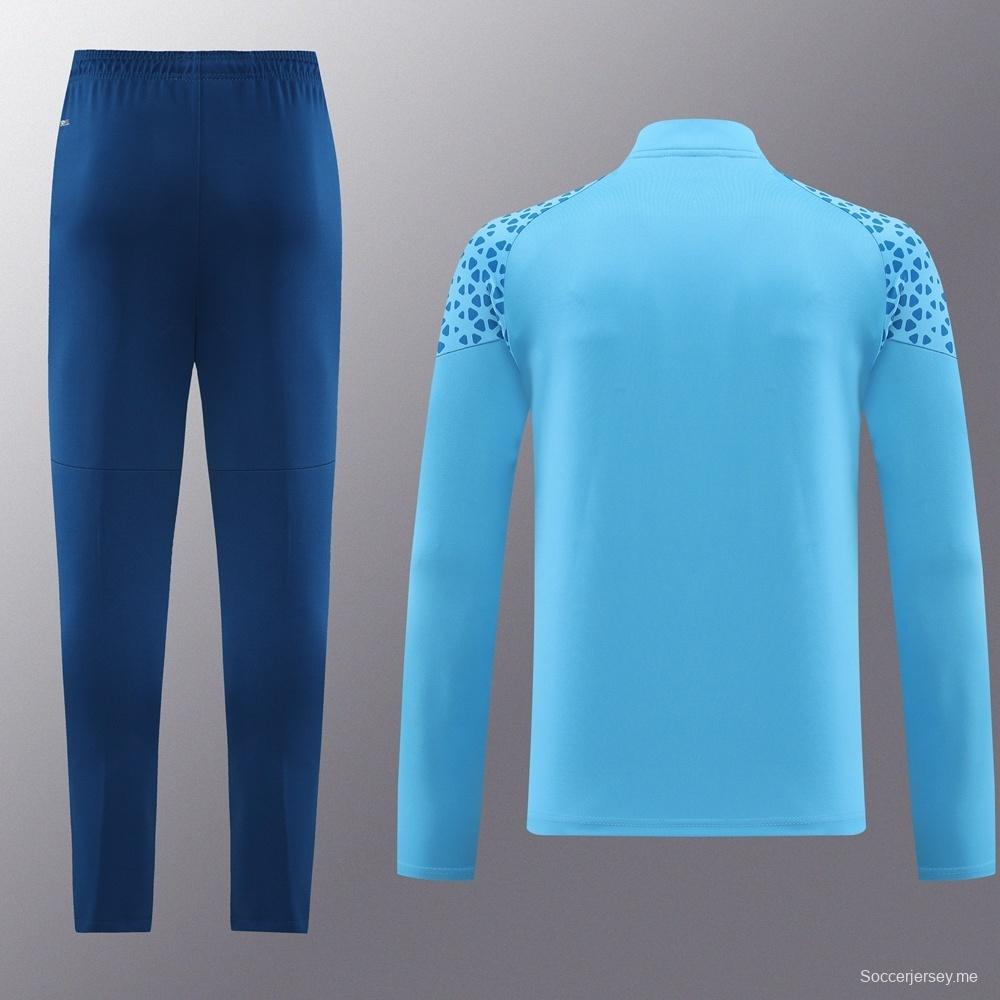 25/26 مانشستر سيتي سترة نصف سحاب أزرق سماوي أزرق سماوي+بنطلون طويل