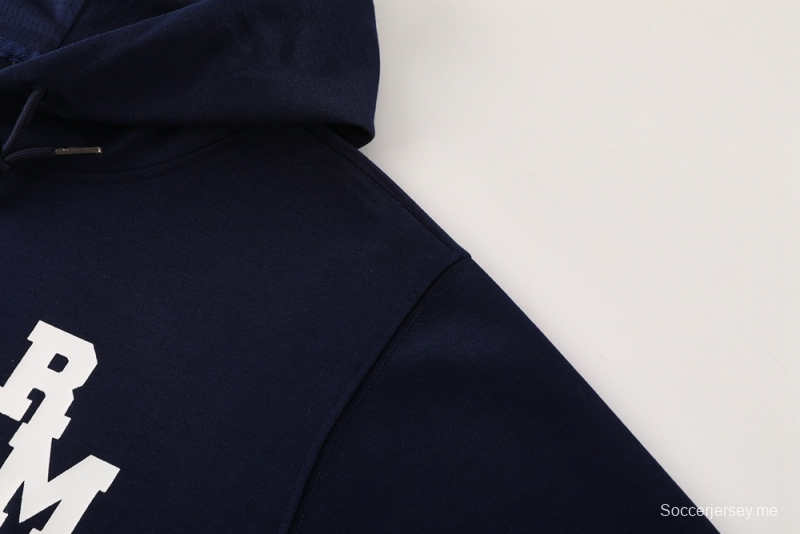 25/26 ريال مدريد جاكيت أزرق ملكي نصف سحاب أزرق + بنطلون طويل S-2XL