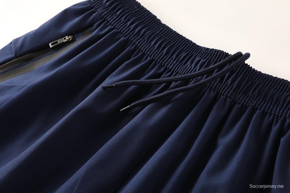 2025 أديداس 2025 جاكيت أزرق ملكي نصف سحاب أزرق + بنطلون طويل S-2XL