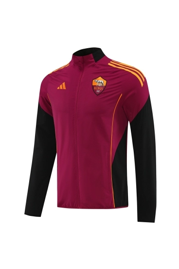 25/26 AS Roma مارون S-3XL كسترة نصف سحاب + بنطلون طويل + بنطلون طويل