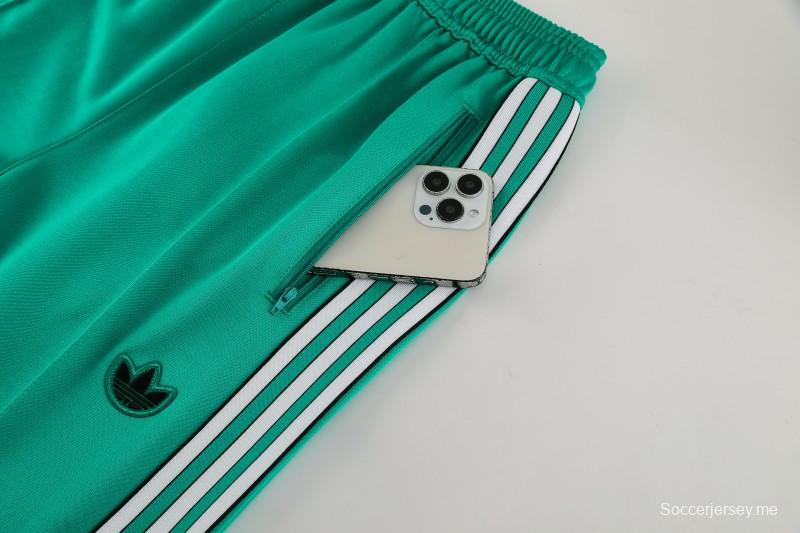 25/26 ليفربول جاكيت أخضر بسحاب كامل + بنطلون طويل + جاكيت أخضر بسحاب كامل