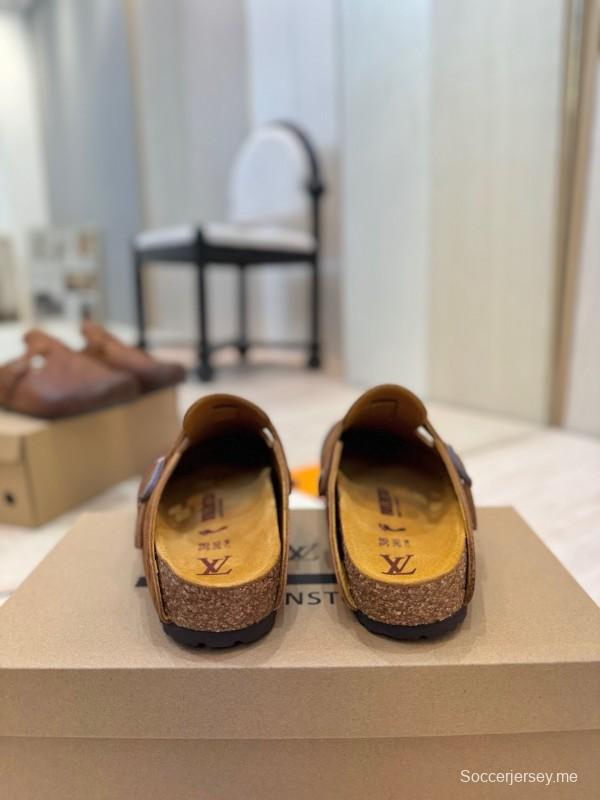 Louis Vuitton Louis Vuitton × BIRKENSTOCK Boston Closed-Toe Soft Sole Mule Slippers - KFY00300
