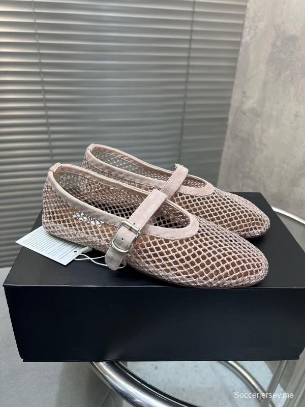 مجموعة ربيع وصيف 2025 لربيع وصيف 2025 صندل مسطح شبكي ملون جديد - KFY00270