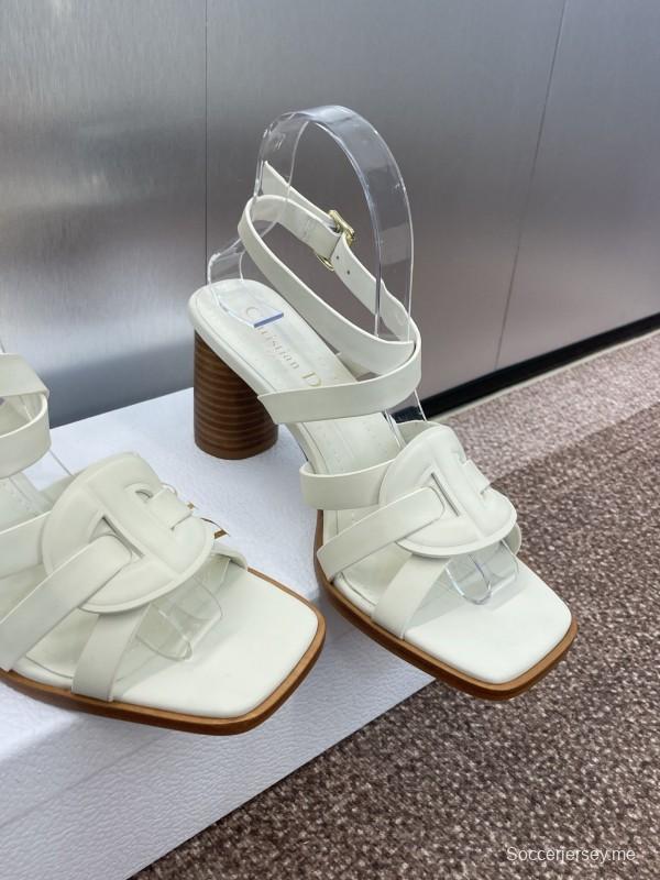 ديور دي-كلوب دي-كلوب حذاء نسائي بكعب عالٍ مجوف اللون مجوف بحزام متقاطع بكعب عالٍ للنساء - KFY00290