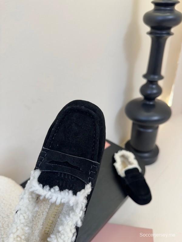 حذاء قطني من الصوف بنعل سميك بنمط بريطاني جديد من الصوف - KFY00320