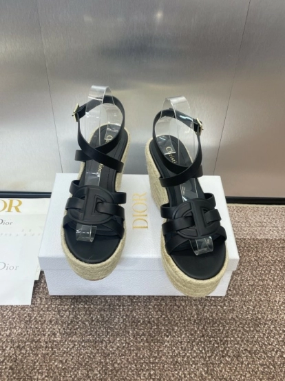 حذاء ديور D-Club D-Club جيلي ملون مجوف بحزام متقاطع ذو كعب عالٍ نسائي - KFY00290