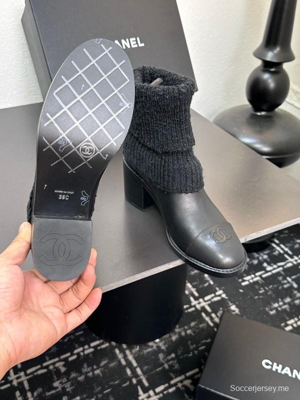 حذاء شانيل 2025/SS القصير من شانيل قطعة أساسية للخريف/الشتاء - LY00260