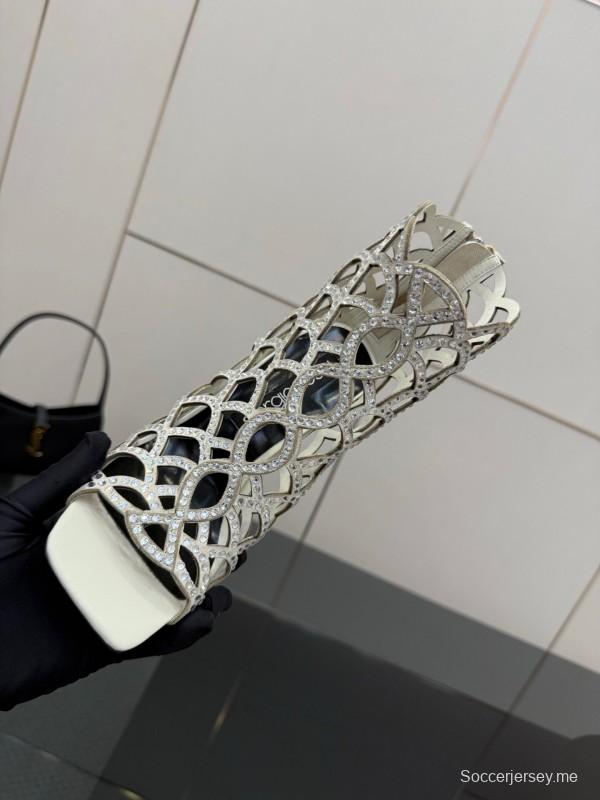 صندل سيرجيو روسي صندل حورية البحر 2025 من مجموعة SS صندل بكعب عالٍ أنيق بشبكة صيد السمك - KFY00470