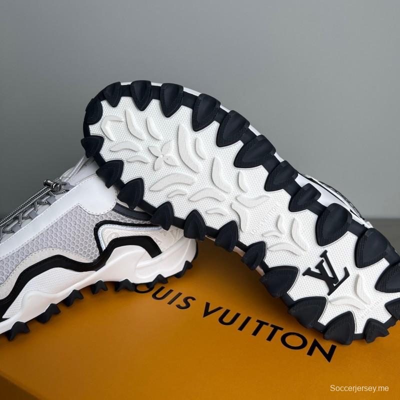 حذاء LV RUSH RUSH من جلد العجل المعدني LV الدائري الدائري المقاوم للانزلاق ذو تصميم كاجوال منخفض - YC