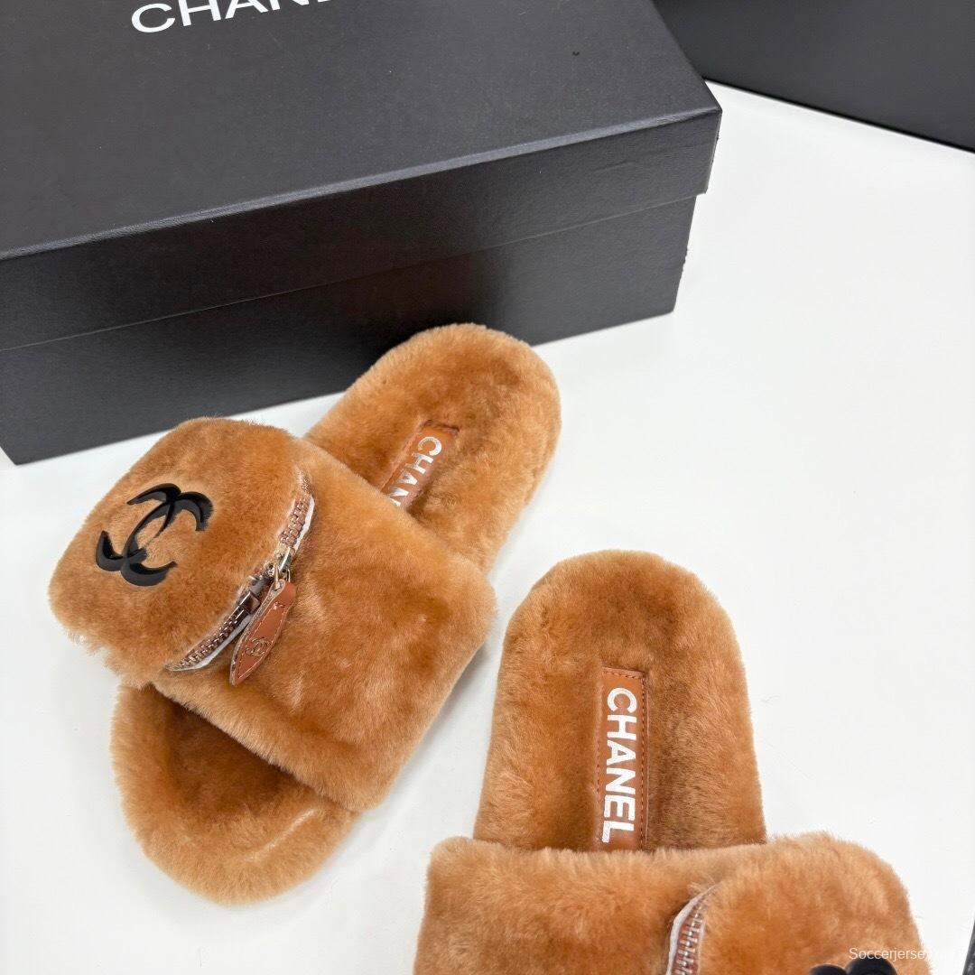Chanel 2025 SS Latest Color Fur Slippers - LY00270