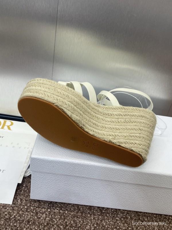 حذاء ديور D-Club D-Club جيلي ملون مجوف بحزام متقاطع ذو كعب عالٍ نسائي - KFY00290