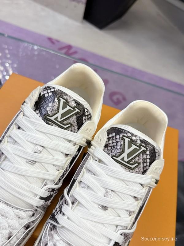لويس فويتون LV حذاء رياضي LV Trainer Maxi سنيكرز بنقشة النعام بالرأس - AS00400