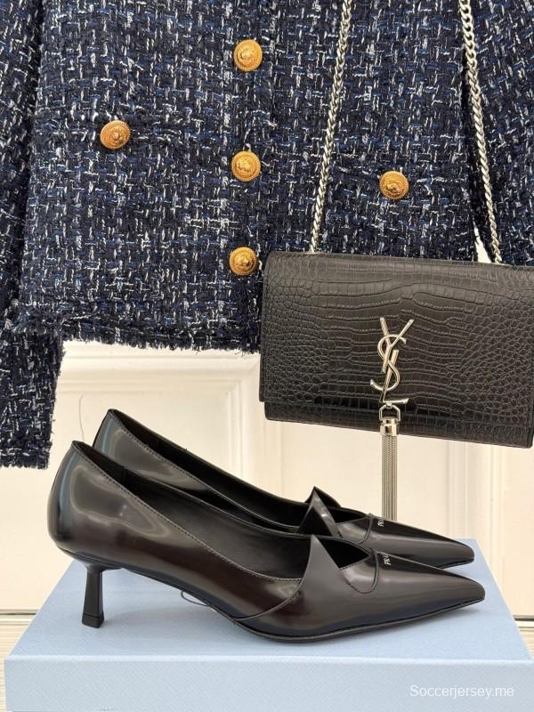 برادا 2025 برادا 2025 حذاء فردي بكعب مدبب من الأمام بكعب واحد - KFY00310