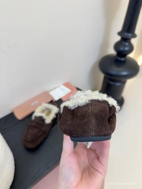 حذاء بدون كعب بتصميم من الصوف من MIUMIU - KFY00320