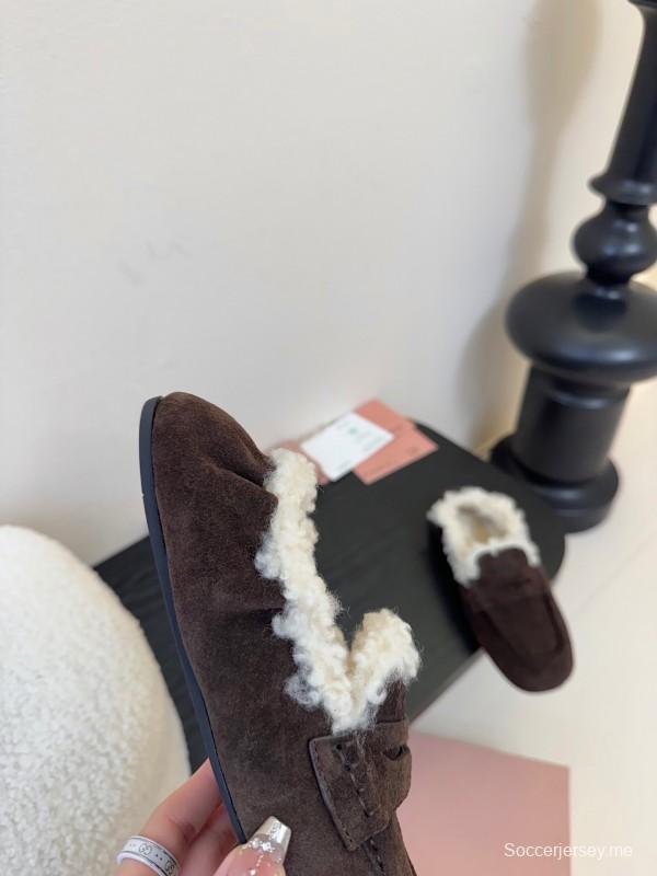 حذاء بدون كعب بتصميم من الصوف من MIUMIU - KFY00320