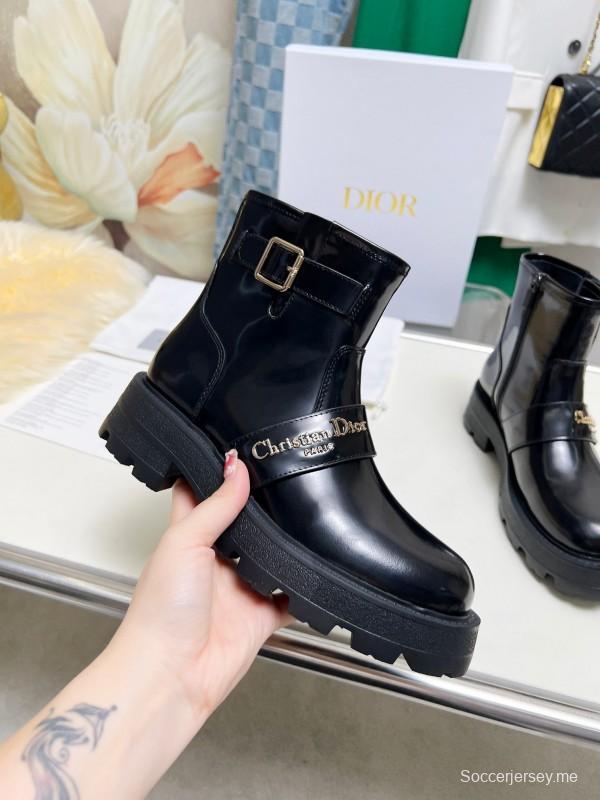 ديور 2025/SS حذاء مارتن بنعل سميك بنعل سميك من ديور 2025/SS جديد خريف وشتاء بريطاني الطراز بروغ بنعل سميك - LY00330