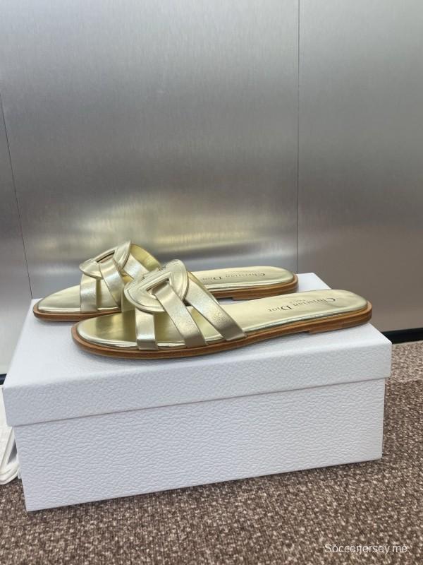 صندل ديور D-Club D-Club جيلي ملون مجوف بحزام متقاطع للنساء - KFY00280