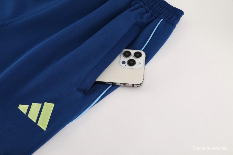 2025 أديداس أديداس جاكيت أزور أزرق أزرق أزرق كامل بسحاب + بنطلون طويل