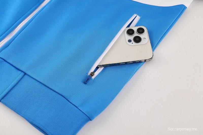 25/26 نابولي أزرق/أسود أزرق/أسود سترة بسحاب كامل + بنطلون طويل