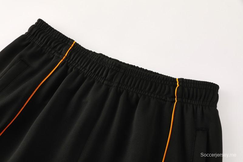 25/26 روما جاكيت أسود كامل بسحاب أسود + بنطلون طويل + بنطلون طويل