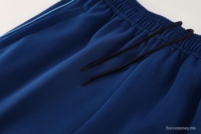 2025 أديداس أديداس جاكيت أزور أزرق أزرق أزرق كامل بسحاب + بنطلون طويل