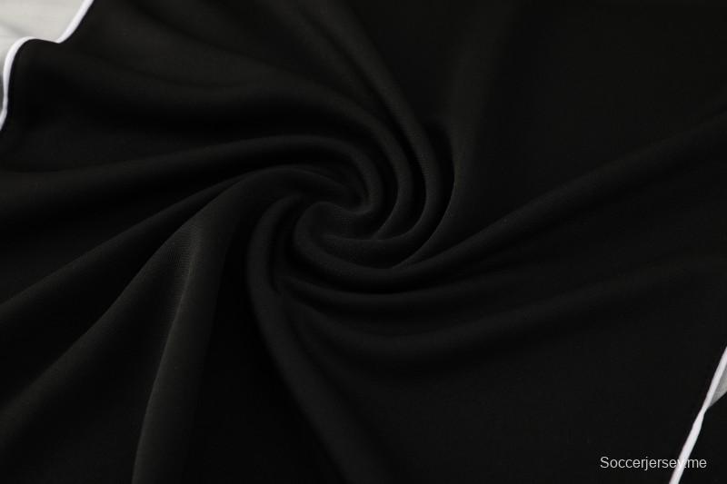 25/26 أديداس جاكيت أديداس أسود سحاب كامل سترة رياضية + بنطلون طويل