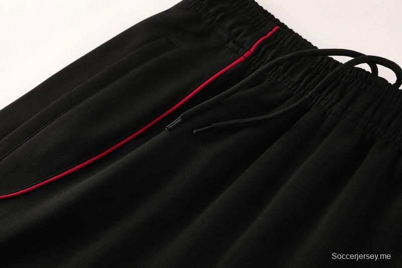 25/26 نادي ليفربول لكرة القدم سترة رياضية بسحاب كامل أسود + بنطلون طويل + سترة رياضية + بنطلون طويل