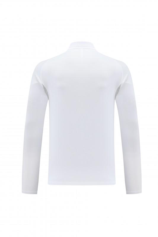 25/26 أديداس جاكيت رياضي أبيض بسحاب كامل + بنطلون طويل + جاكيت أديداس أبيض