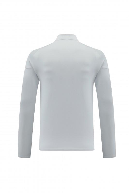 25/26 أديداس سترة رياضية بسحاب كامل رمادي فاتح + بنطلون طويل + أديداس 25/26