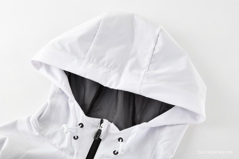 25/26 ريال بيتيس ريال بيتيس أبيض أسود أخضر سحاب كامل سترة رياضية + بنطلون طويل